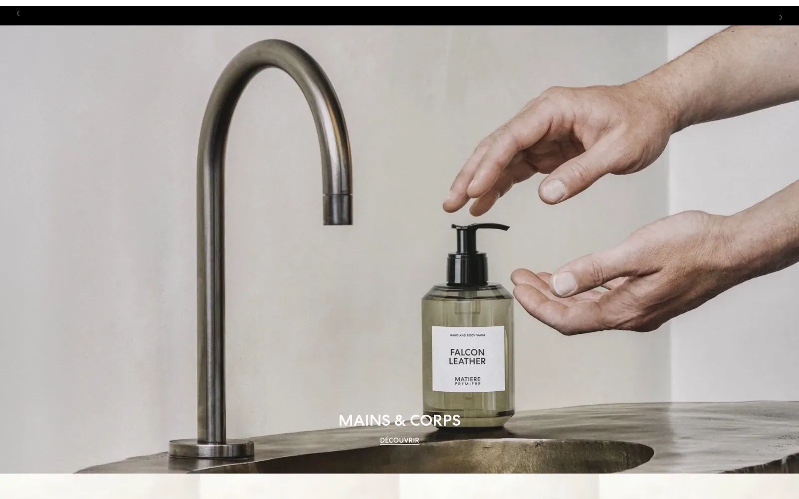 Scroll through the Matière Première home page
